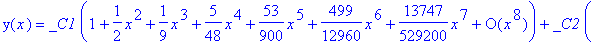 y(x) = _C1*(series(1+1/2*x^2+1/9*x^3+5/48*x^4+53/90...
