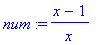 num := 1/x*(x-1)