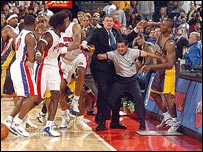 Detroit and Indiana were involved in a mass brawl during the 2004-05 NBA season