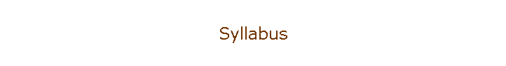 Syllabus