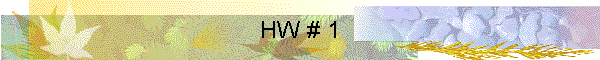 HW # 1